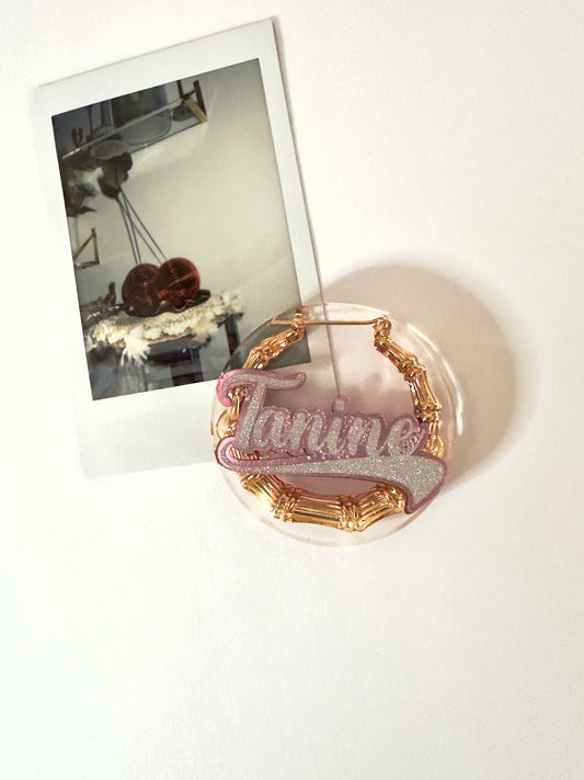 custom bamboo 2" magnet